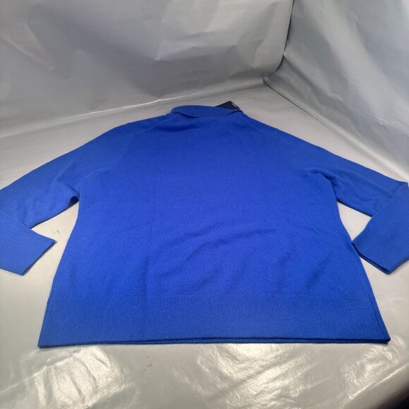Lands End Cashmere Turtleneck Sweater Women Knit Long Sleeve Royal Blue XL - Picture 2 of 16